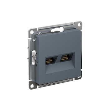 ATLASDESIGN РОЗЕТКА двойная компьютерная RJ45+RJ45 кат. 6А, механизм, ГРИФЕЛЬ