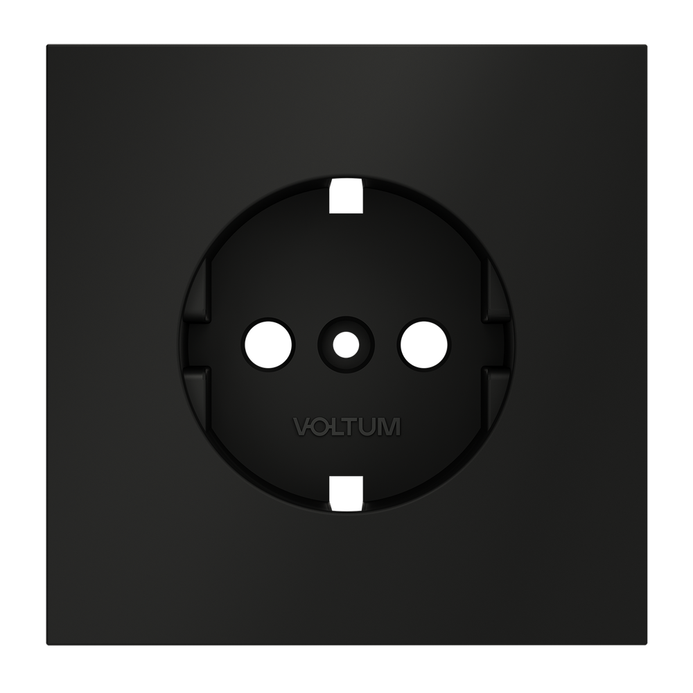 Накладка для розетки с заземлением, S70 (черный матовый)