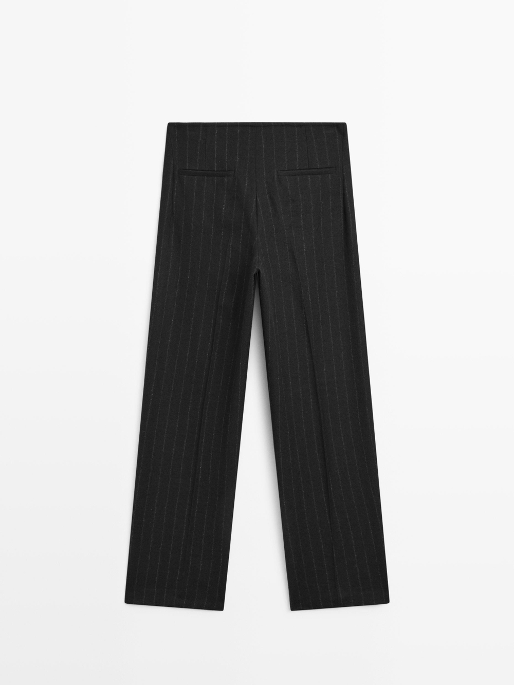 Massimo Dutti Брюки прямого кроя в тонкую полоску, черный