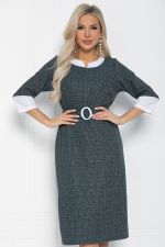 Платье Нежный акцент (темно-зеленое) П12634-18 LT Collection