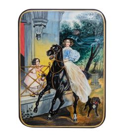 Народные промыслы ШК-55/197 Шкатулка «Всадница» исп. Лидяева Л.