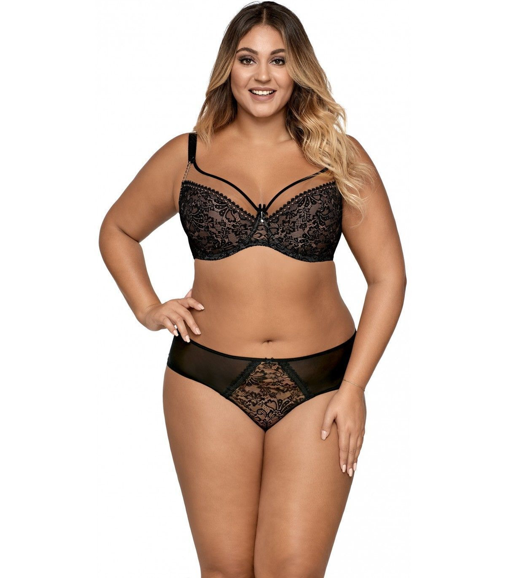 Трусики-слипы с кружевной вставкой (Размер: S) (Цвет: черный)