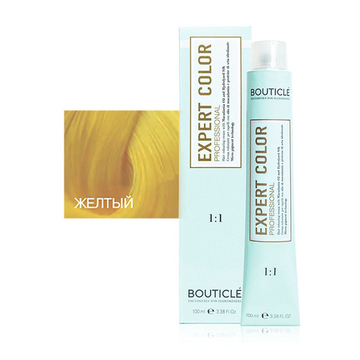 Профессиональный перманентный крем-краситель для волос Bouticle Expert Color Hair Color Cream цвет желтый, 100 мл.