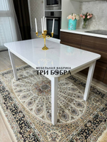 Большой кухонный стол "Макси", белый глянец