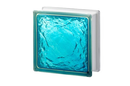 Стеклоблок Vitrablok - Империал - Айс Бирюза 197x197x80