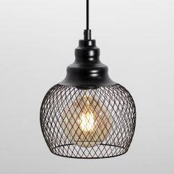 Светильник подвесной ЭРА PL8 BK под лампу E27 высота плафона 220мм подвеса 760мм черный | Подвесы в стиле LOFT