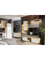 Модульная стенка со шкафом Дуб Золотой 185х42х127