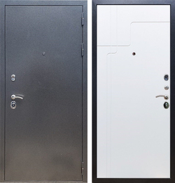 Входная металлическая дверь RеX (РЕКС) Практик 11 Антик серебро / ФЛ-246 Силк сноу (белый матовый, без текстуры)