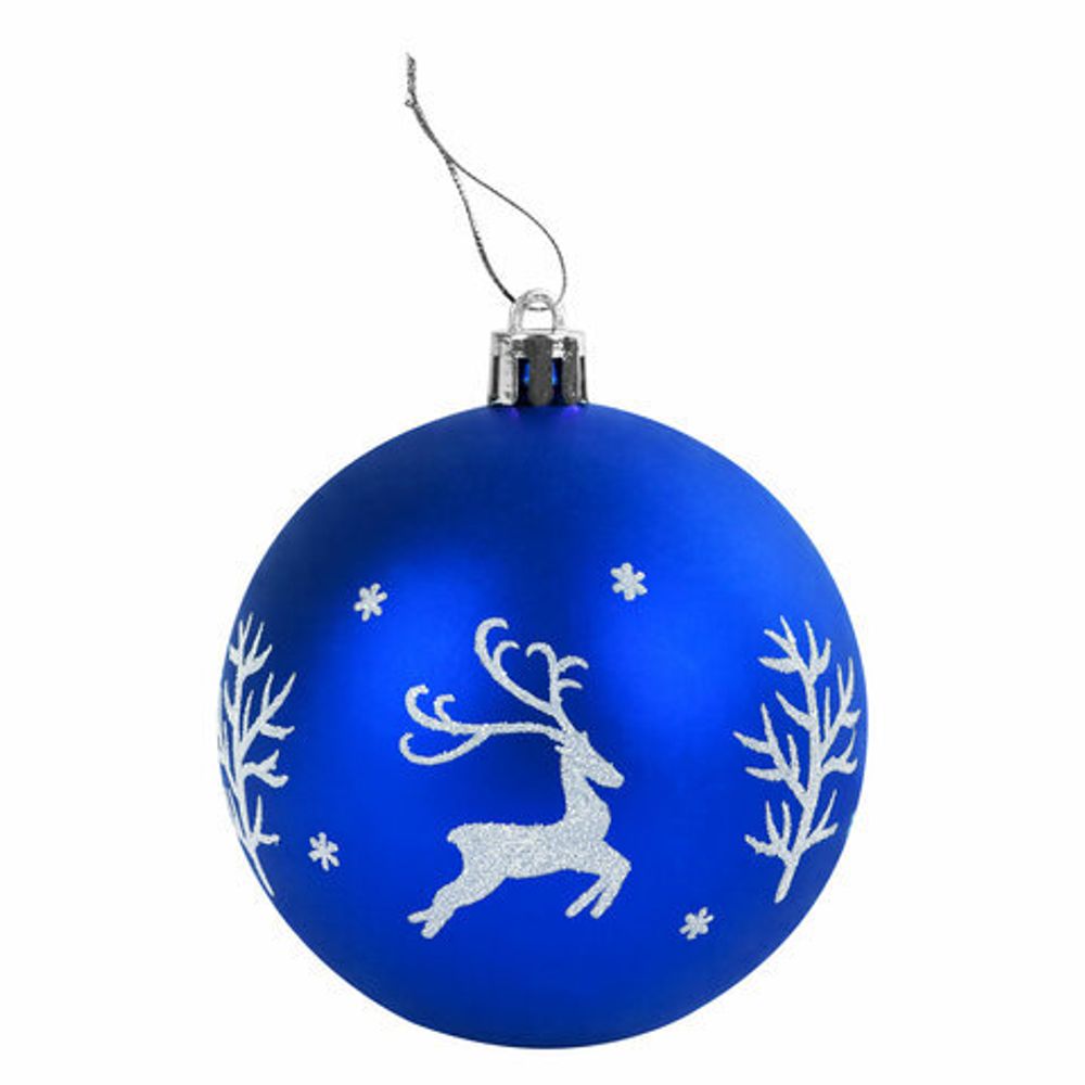 Шары ёлочные 9 шт., 8 см, "Русская Зима", пластик, цвет: синий/белый, ЗОЛОТАЯ СКАЗКА, 591987