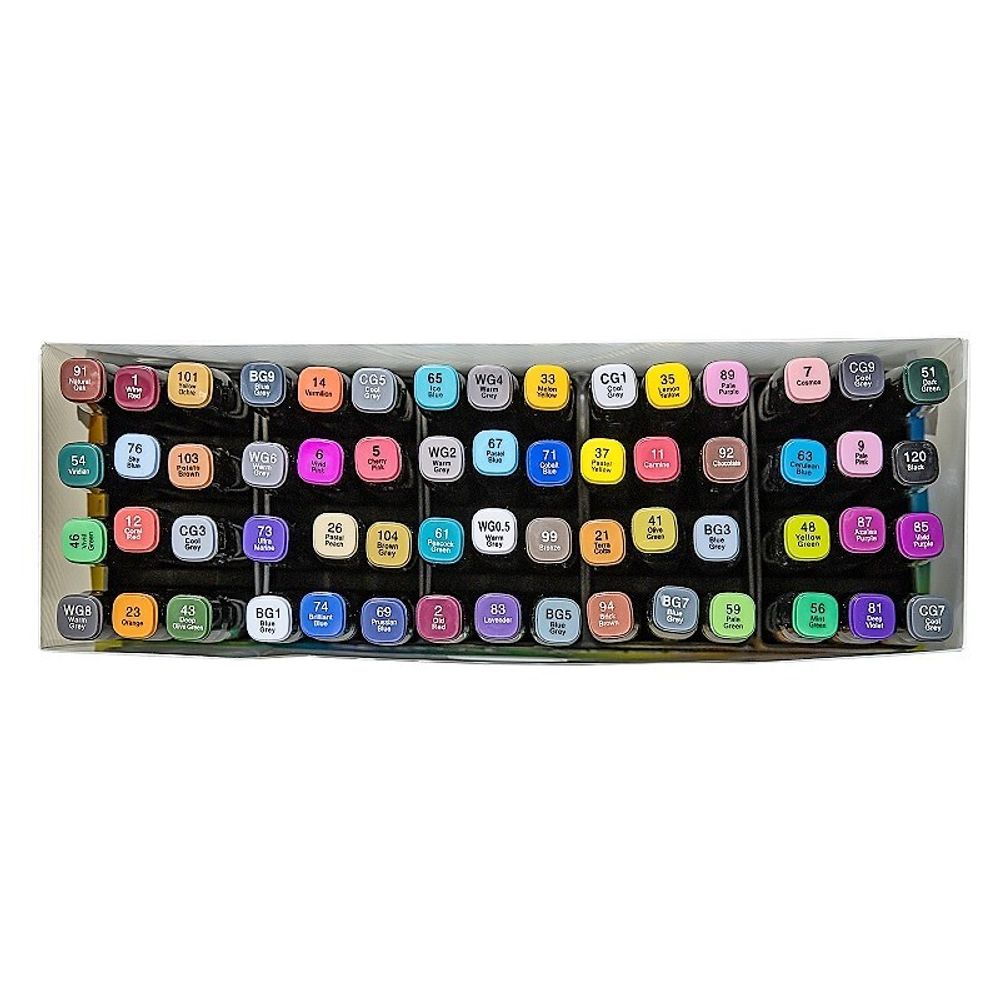 Набор маркеров для скетчинга 60цв, 2,0-6,0мм, Тouch Cool двусторонние, Egoist