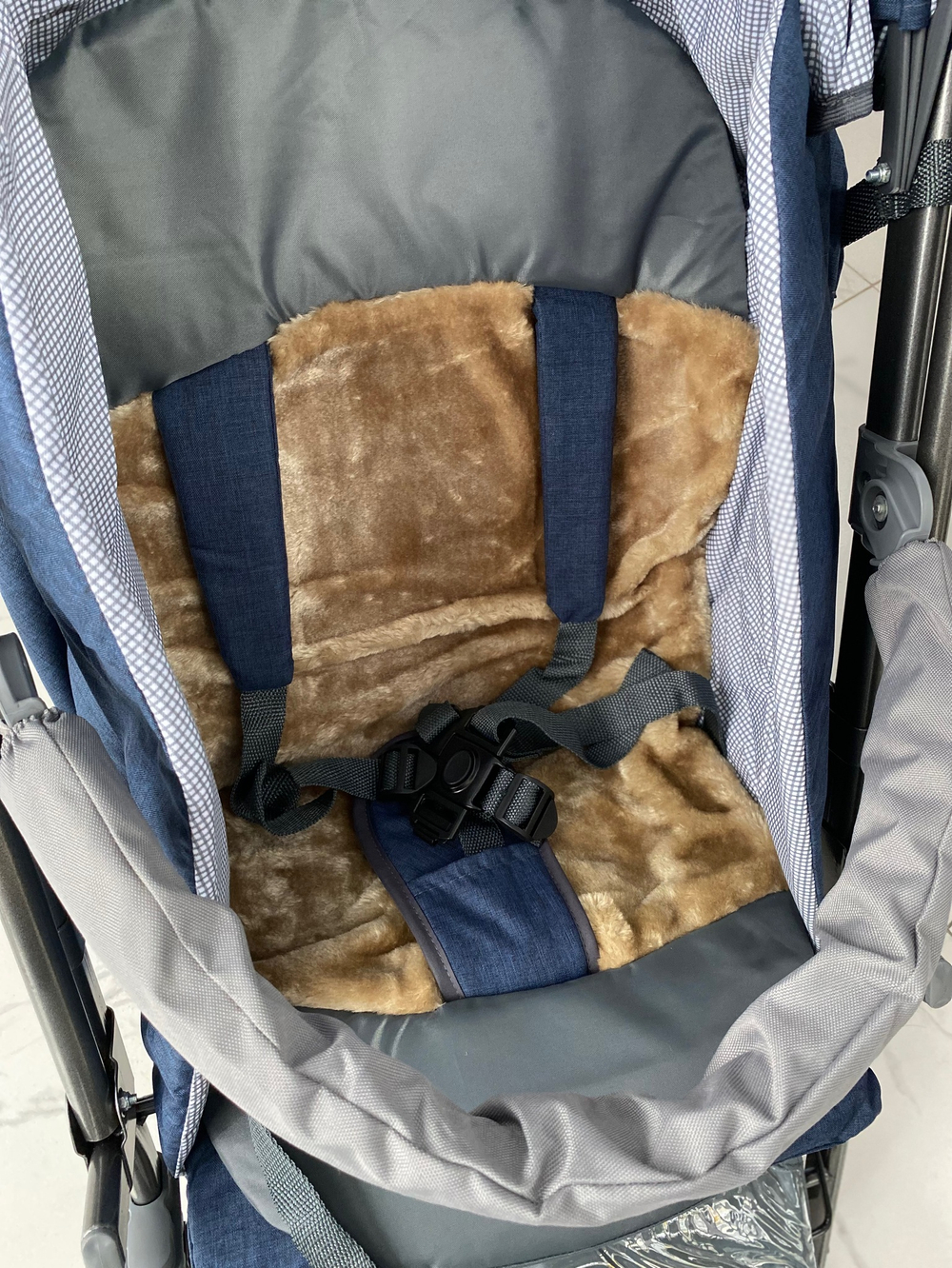 Санки - коляска Galaxy kids 3-3С синий джинс арт. GK-3-3ССИД