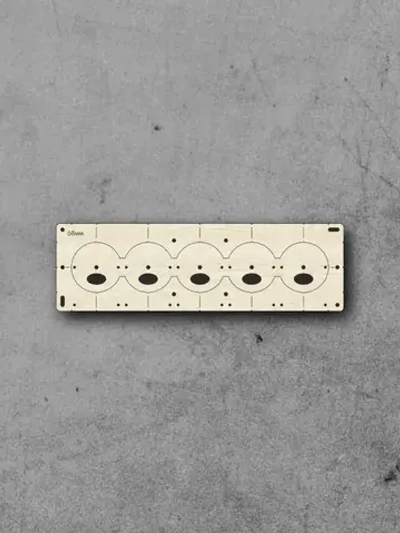 Шаблон для подрозетников 68 мм, кондуктор для сверления, набор 5 шт