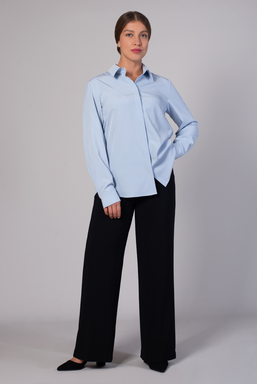 Блузка женская 3724зп, голубой #86Гол093724зп