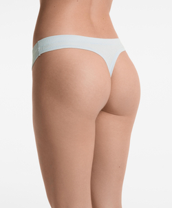 OYSHO Набор из 3 пар трусов-стрингов из хлопковой смеси в рубчик, синий