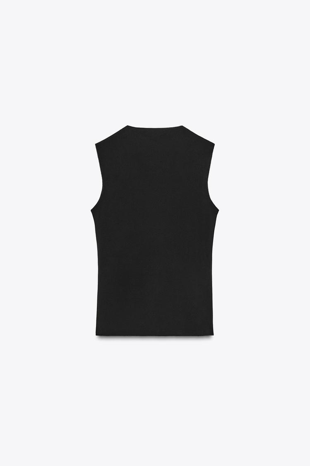 ZARA ЭЛАСТИЧНЫЙ ТОП С МЕТАЛЛИЗИРОВАННОЙ НИТЬЮ, ЧЕРНЫЙ