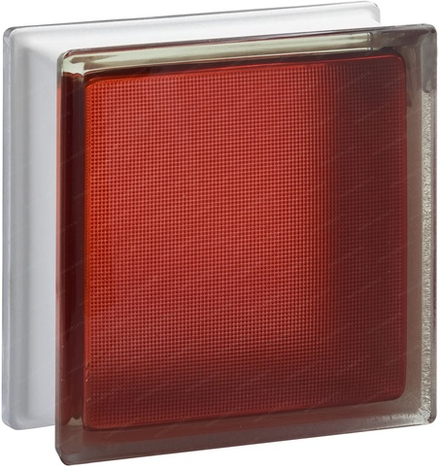 Стеклоблок Vitrablok Самба Рубин 19x19x8 - окрашенный внутри