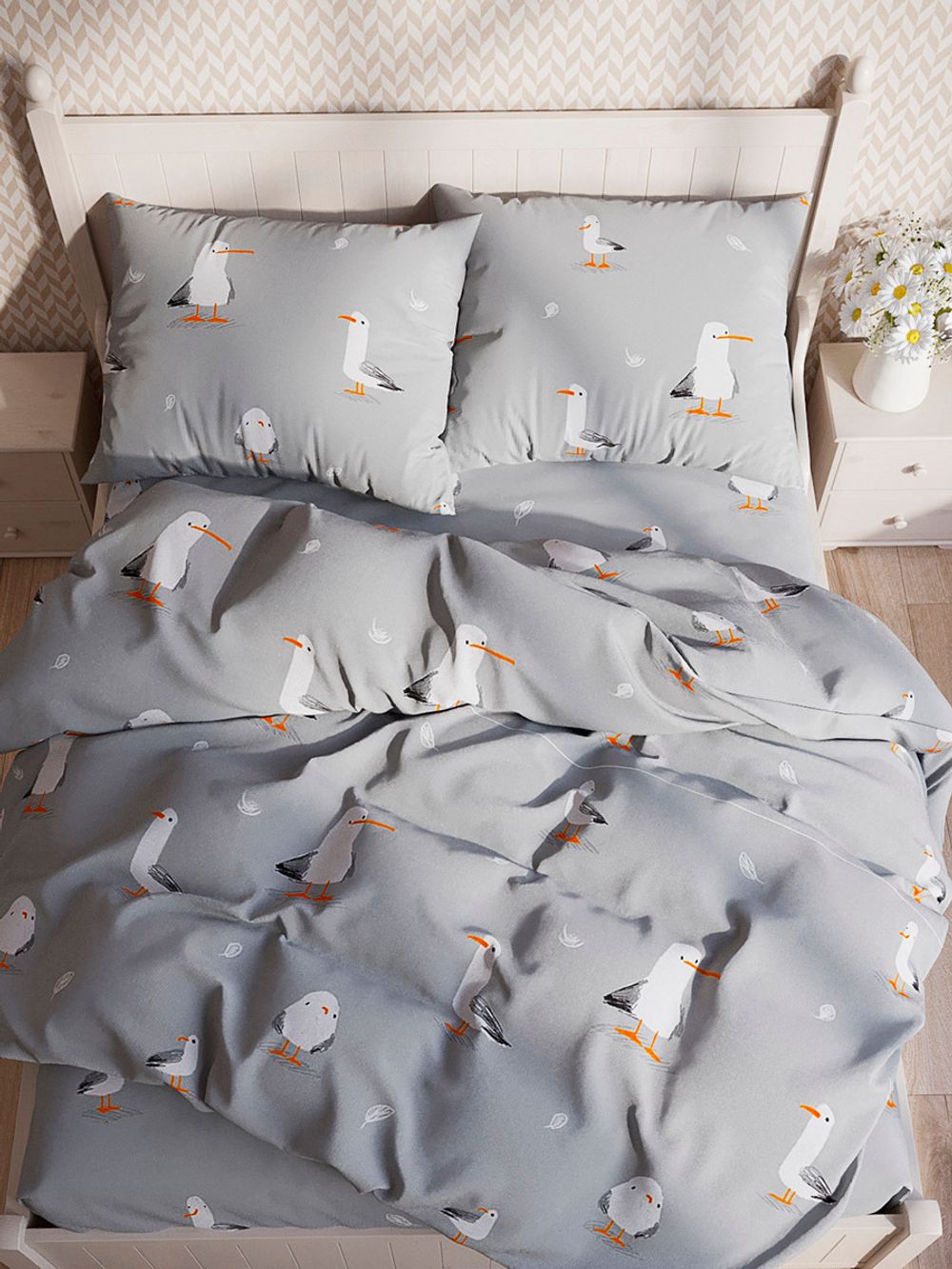 Простынь  полисатин Simple House "Кэмпбелл" 240x215 см