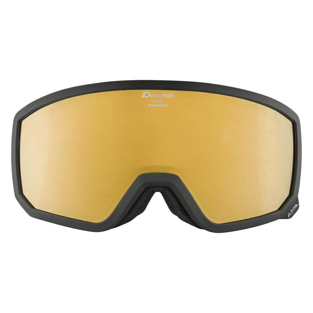 Очки горнолыжные ALPINA Scarabeo S Q-Lite Black Matt/Q-Lite Gold S2 (б/р)