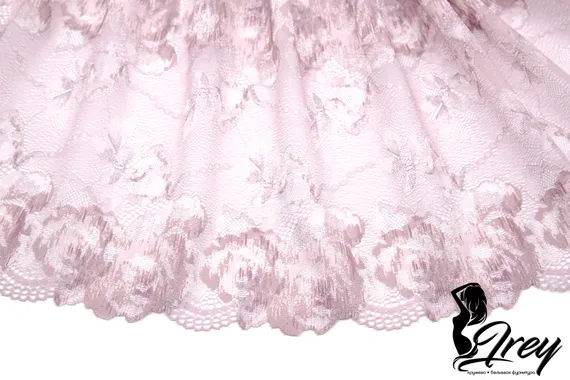 03-254 Кружево эластичное 22 см, акварель, кофейная роза