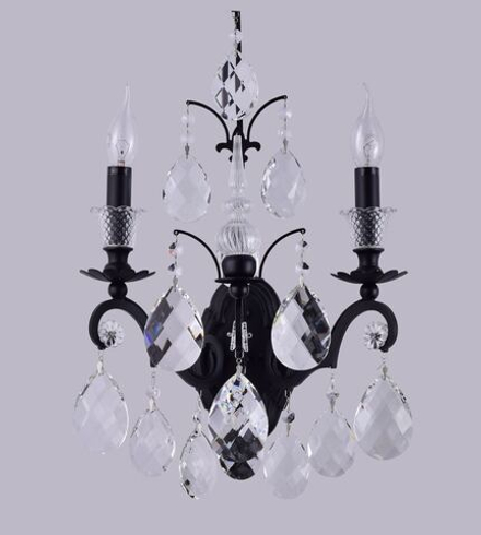 Бра Crystal Lux MAGNIFICO AP2 BLACK/TRANSPARENT