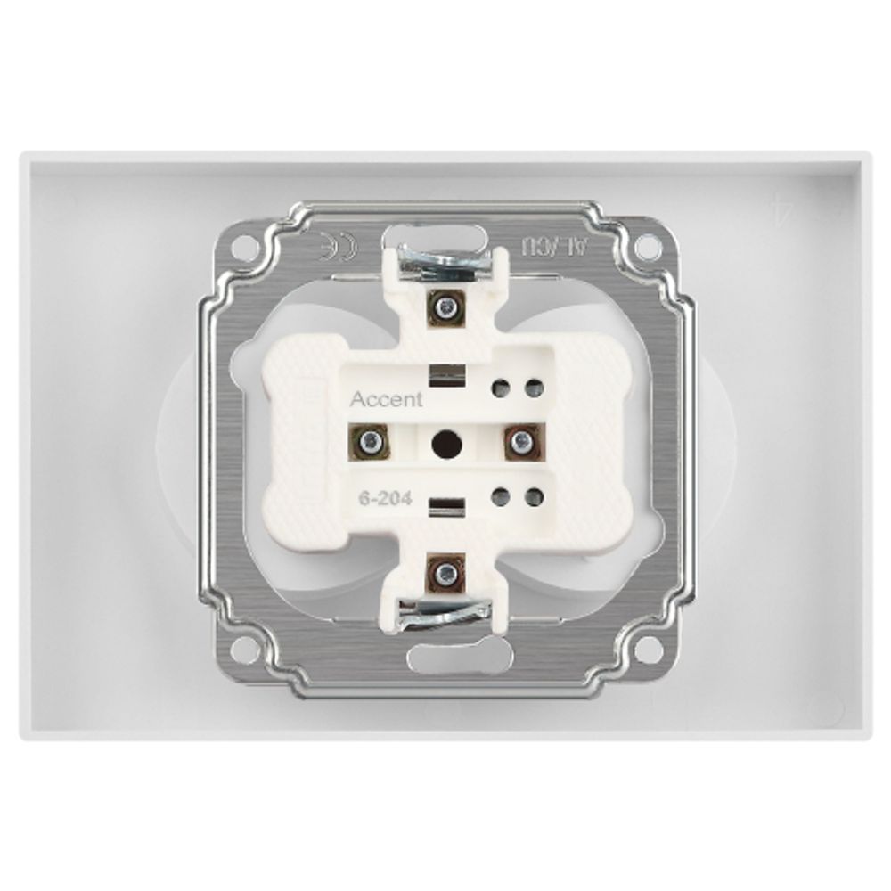 Розетка Intro Accent 6-204-06 двойная 2х2P 16А-250В IP20 СУ AL/CU перламутр | Intro