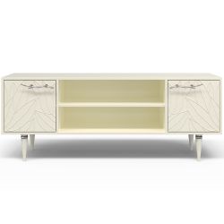 Тумба под ТВ Арт Колор leaves 155см Классик Сильвер Кремовый белый