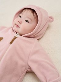 Комбинезон флисовый с закрытой ножкой "Роза" 0+