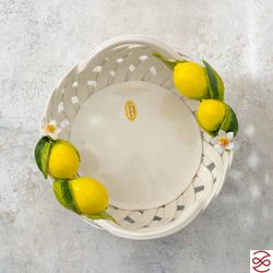 Корзина с ручками круглая Orgia Лимоны 29 см