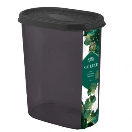 PlastRep Банка для сыпучих продуктов NEO LUXE 1,6л изумрудный агат