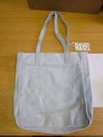 сумка шоппер небесно-голубой на молнии замша, уцененный товар