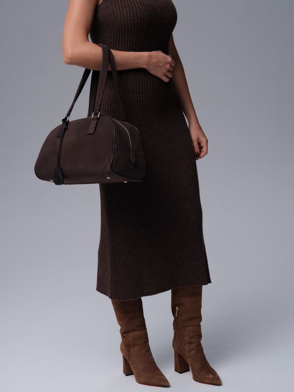 Замшевая сумка DBR 31358 темно-коричневый велюр