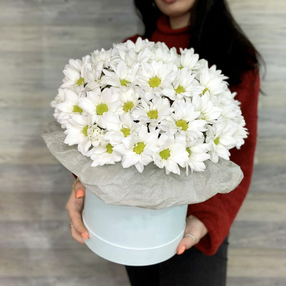 Хризантема в шляпной коробке