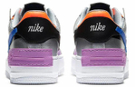 Кроссовки Nike Air Force 1 Shadow Metallic Silver (Женская размерная сетка)