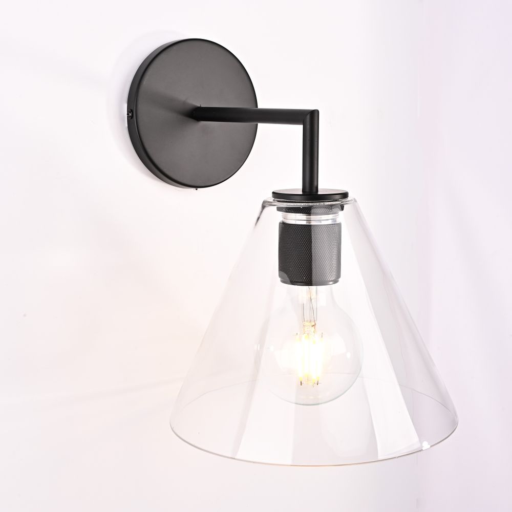 Бра Rh Utilitaire Funnel Shade Single Sconce Black By Imperiumloft