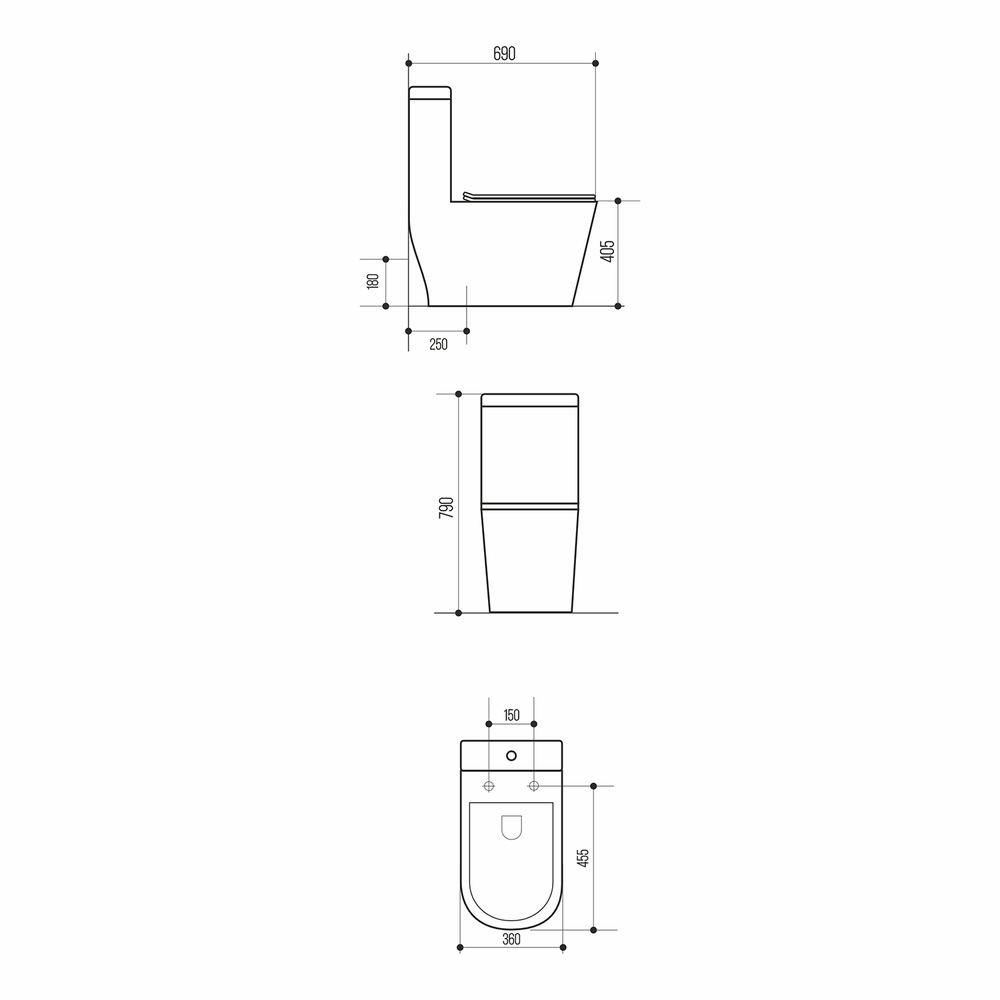 Унитаз-моноблок безободковый WAVE KORAL  Tornado1.0 гор,ниж,2-кн.арм,сид.дюро,м/л,быстр,БЕЛЫЙ глян