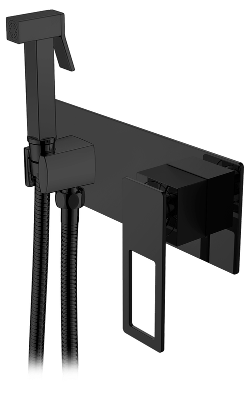 Boheme Гигиеническая лейка Q со смесителем BLACK BLACK