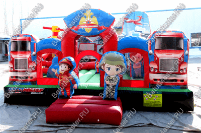 Надувной батут "Пожарные"
