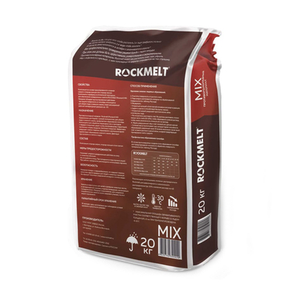 Антигололед Rockmelt Mix быстрого действия, 20 кг