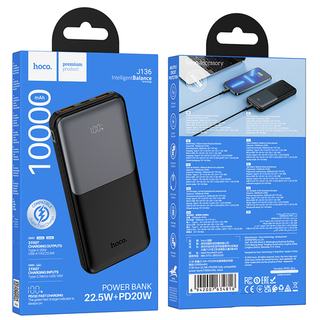 Портативный аккумулятор HOCO J136 10000 mAh 22.5W + PD 20W (черный)