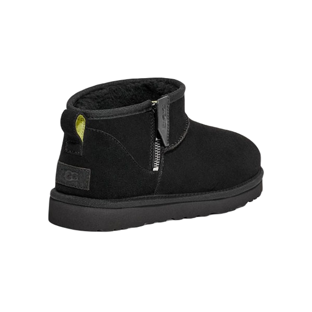 UGG CLASSIC ULTRA MINI ZIP BOOT BLACK
