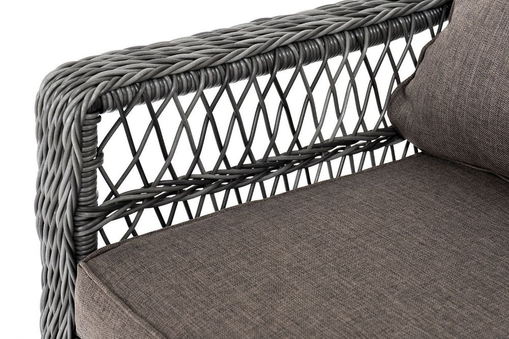 "Гранд Латте" диван трехместный из искусственного ротанга, цвет графит