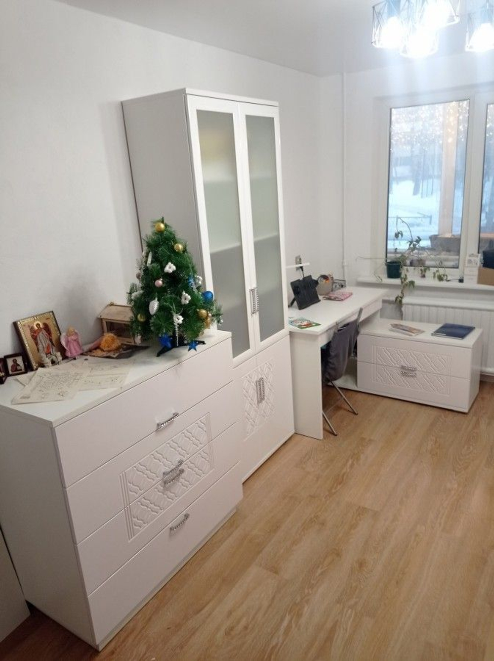 Стол письменный с ящиками Дуб Табачный/Чёрный Графит, МАРКЕ, 120х60х75,5 см