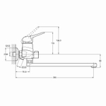 Смеситель для ванны Solone, длинный излив, шар. 40мм LUN7-A031