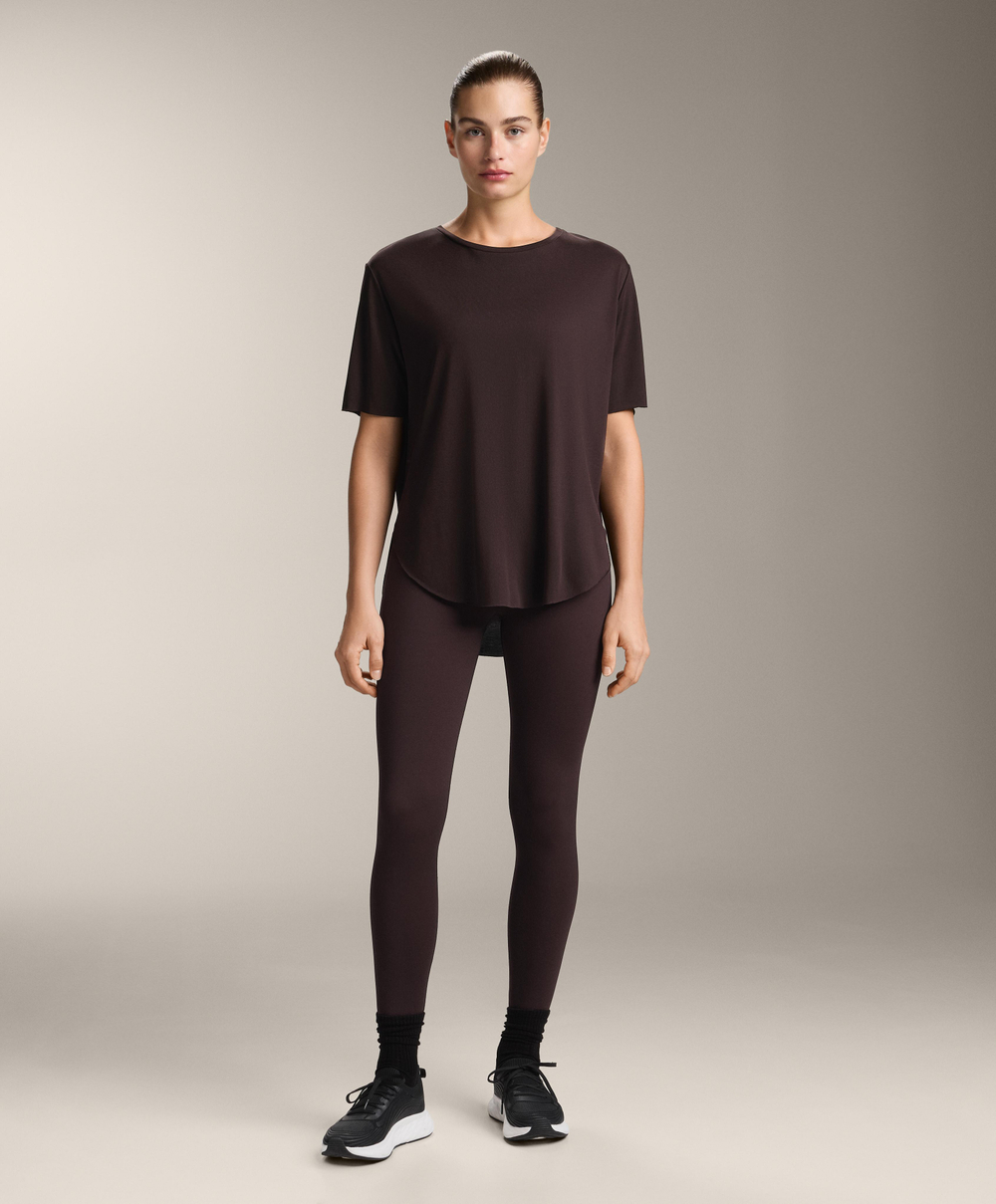 Oysho Футболка из модала с короткими рукавами, шоколадный