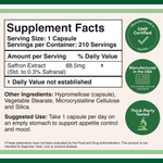 Double Wood Supplements - Saffron Extract - 210 x 88.5 mg capsules