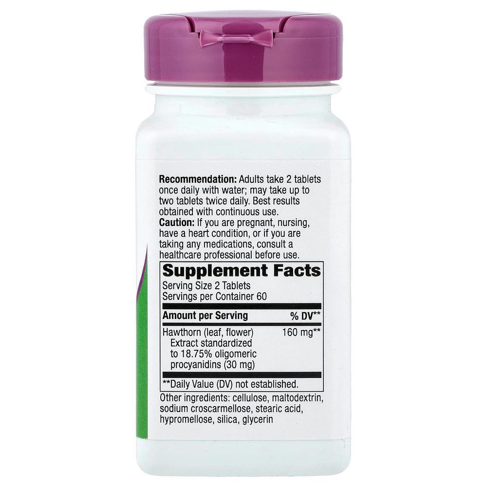 Nature's Way, HeartCare™, боярышник, 120 веганских таблеток (80 мг в 1 таблетке)