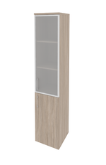 Шкаф-пенал с 2 полками и стеклом в раме Onix