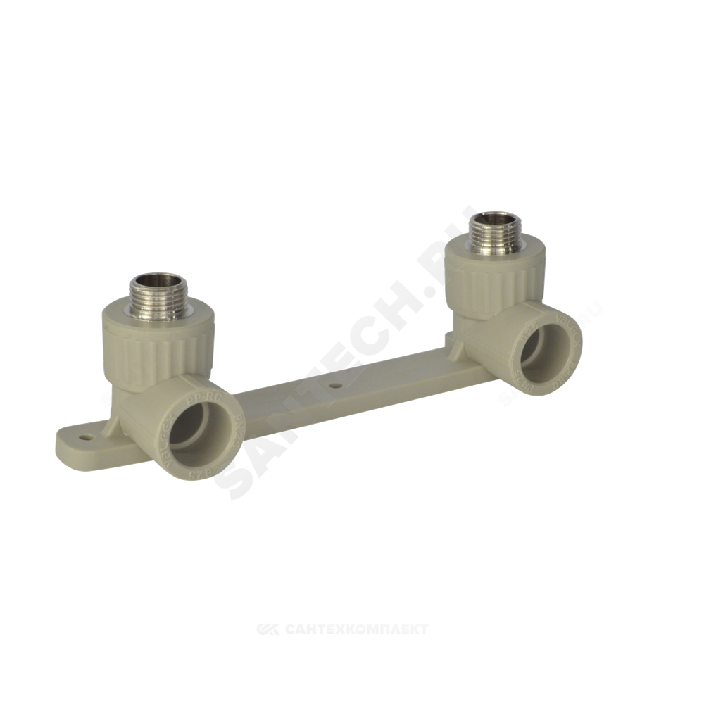 Планка монтажная PP-R серая Дн 25х1/2" НР под смеситель с водорозетками VALFEX 10124220Г