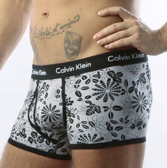 Мужские трусы боксеры Calvin Klein 365 print  Grey Flowers