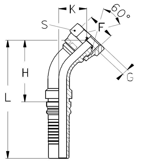 Фитинг DN 20 BSP (Г) 3/4 (45) Interlock